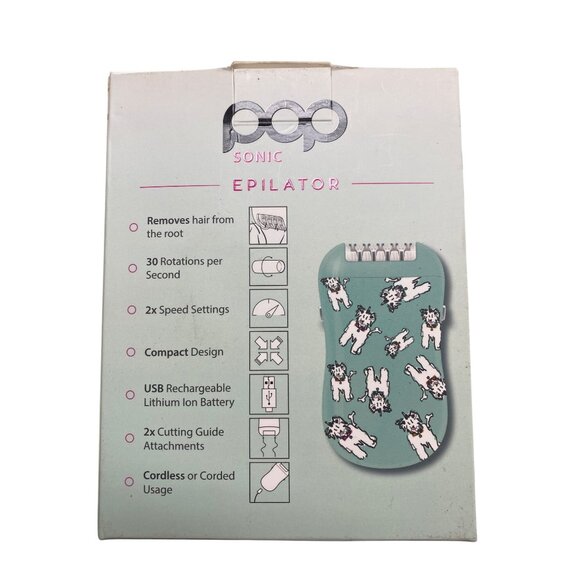 Pop Sonic Epilator Hair Removal Device  USB Rechargeable Puppy Print - Picture 2 of 6
